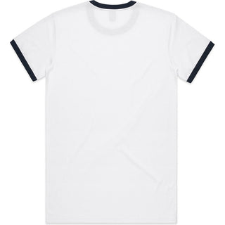 AS Colour 5053 Staple Ringer Tee - Back View | color:White/Navy|view:back