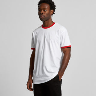 AS Colour Staple Ringer Tee | 5053 (White/Red)