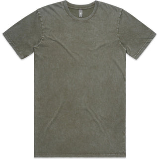 AS Colour 5040 Staple Stone Wash Tee - Front View | color:Moss Stone|view:front