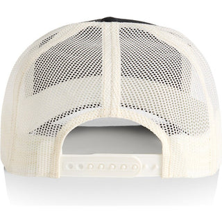 AS Colour 1110 Stock Contrast Trucker - Back View | color:Black/Ecru|view:back