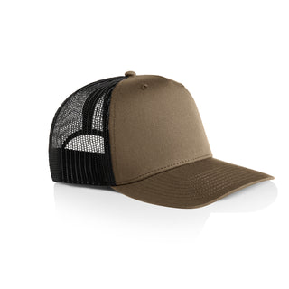AS Colour 1110 Stock Contrast Trucker - Side view | color:Walnut/Black|view:side