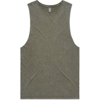 AS Colour 5039 Stone Wash Barnard Tank - Front View | color:Moss Stone|view:front
