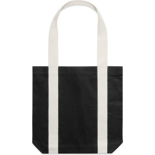 AS Colour 1008 Two-Tone Carrie Tote - Front View | color:Black/Cream|view:front