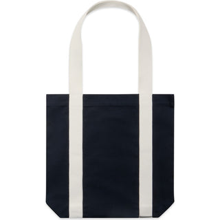 AS Colour 1008 Two-Tone Carrie Tote - Front View | color:Navy/Cream|view:front