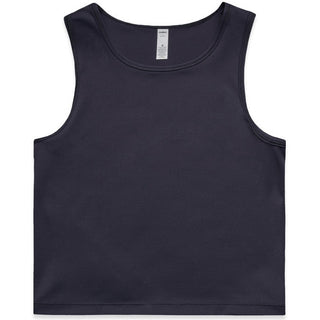 AS Colour 4642 Wo's Active Crop Tank - Front View | color:Ink Blue|view:front