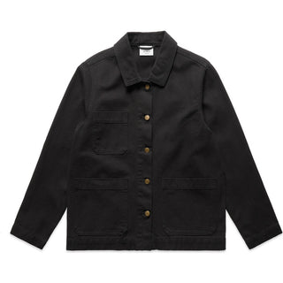 AS Colour 4524 Wo's Canvas Chore Jacket - Front View | color:Black|view:front