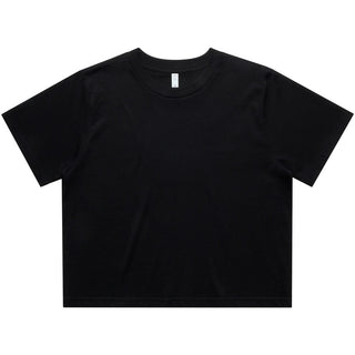 AS Colour 4072 Wo's Classic Crop Tee - Front View | color:Black|view:front