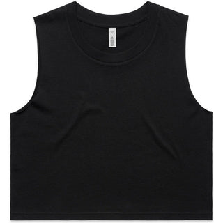 AS Colour 4068 Wo's Crop Tank - Front View | color:Black|view:front