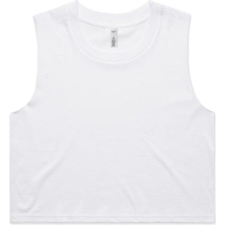 AS Colour 4068 Wo's Crop Tank - Front View | color:White|view:front