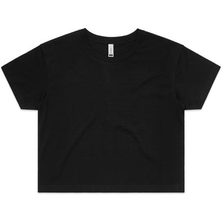 AS Colour 4062 Wo's Crop Tee - Front View | color:Black|view:front