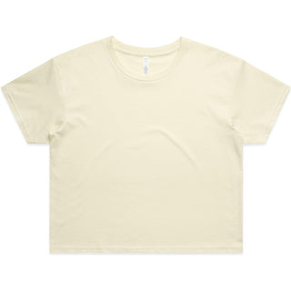 AS Colour 4062 Wo's Crop Tee - Front View | color:Butter|view:front