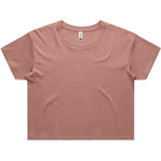 AS Colour 4062 Wo's Crop Tee - Front View | color:Hazy Pink|view:front