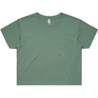 AS Colour 4062 Wo's Crop Tee - Front View | color:Sage|view:front