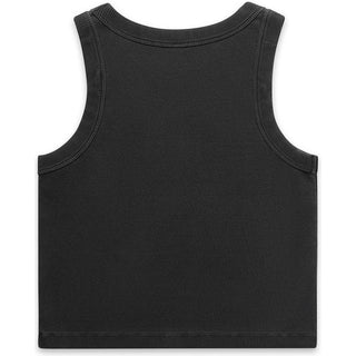 AS Colour 4035 Wo's Faded Organic Rib Crop Tank - Back View | color:Faded Black|view:back