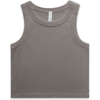 AS Colour 4035 Wo's Faded Organic Rib Crop Tank - Front View | color:Faded Grey|view:front