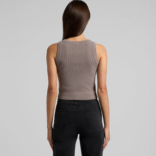AS Colour Women's Faded Organic Rib Crop Tank | 4035 (Faded Grey)