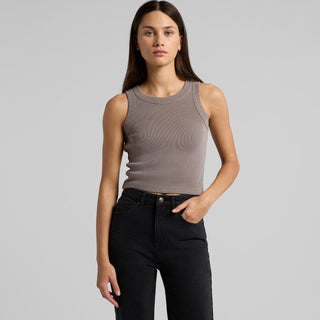 AS Colour Women's Faded Organic Rib Crop Tank | 4035 (Faded Black)