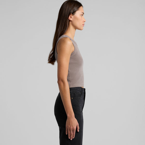AS Colour Women's Faded Organic Rib Crop Tank | 4035 (Faded Black)