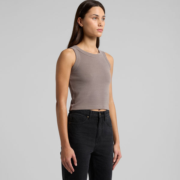 AS Colour Women's Faded Organic Rib Crop Tank | 4035 (Faded Black)