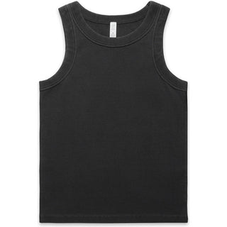 AS Colour 4034 Wo's Faded Organic Rib Tank - Front View | color:Faded Black|view:front