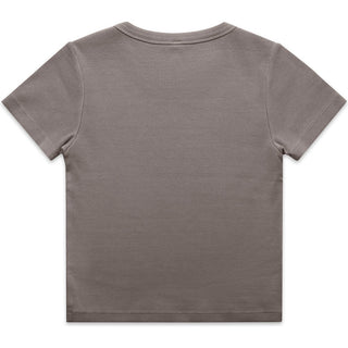 AS Colour 4036 Wo's Faded Organic Rib Tee - Back View | color:Faded Grey|view:back
