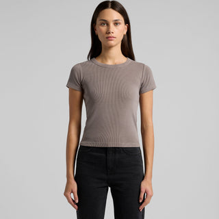 AS Colour Women's Faded Organic Rib Tee | 4036 (Faded Black)