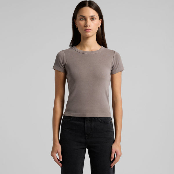 AS Colour Women's Faded Organic Rib Tee | 4036 (Faded Black)