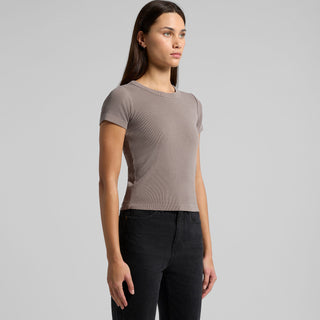 AS Colour Women's Faded Organic Rib Tee | 4036 (Faded Black)
