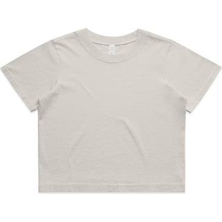 AS Colour 4089 Wo's Heavy Faded Crop Tee - Front View | color:Faded Bone|view:front