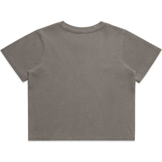 AS Colour 4089 Wo's Heavy Faded Crop Tee - Back View | color:Faded Grey|view:back
