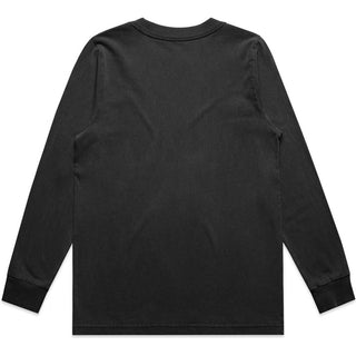 AS Colour 4083 Wo's Heavy Faded L/S Tee - Back View | color:Faded Black|view:back