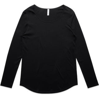 AS Colour 4009 Wo's Mali L/S Tee - Front View | color:Black|view:front