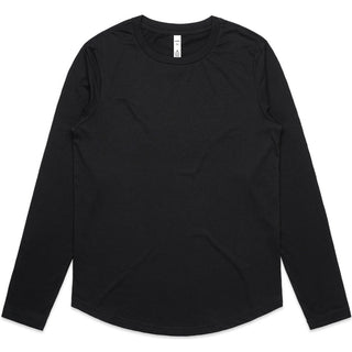 AS Colour 4021 Wo's Maple Curve L/S Tee - Front View | color:Black|view:front