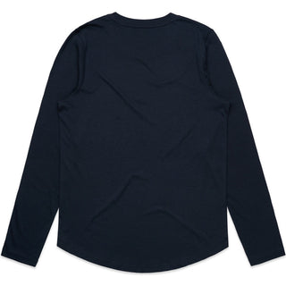AS Colour 4021 Wo's Maple Curve L/S Tee - Back View | color:Navy|view:back