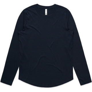 AS Colour 4021 Wo's Maple Curve L/S Tee - Front View | color:Navy|view:front