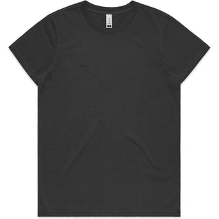 AS Colour 4065 Wo's Maple Faded Tee - Front View | color:Faded Black|view:front