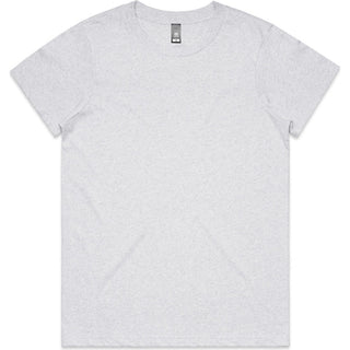 AS Colour 4001M Wo's Maple Marle Tee - Front View | color:White Marle|view:front