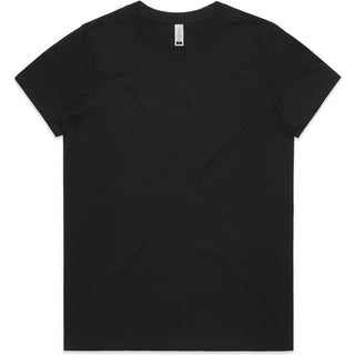 AS Colour 4001G Wo's Maple Organic Tee - Front View | color:Black|view:front