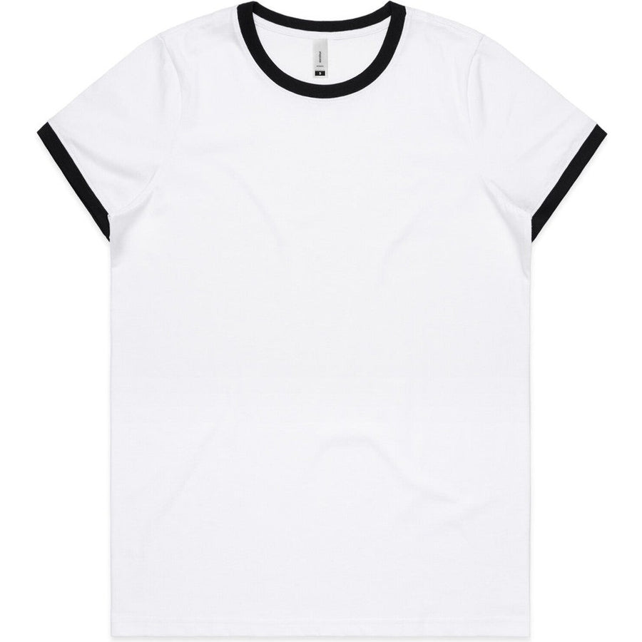 AS Colour Women's Maple Ringer Tee | 4053 (White/Black)
