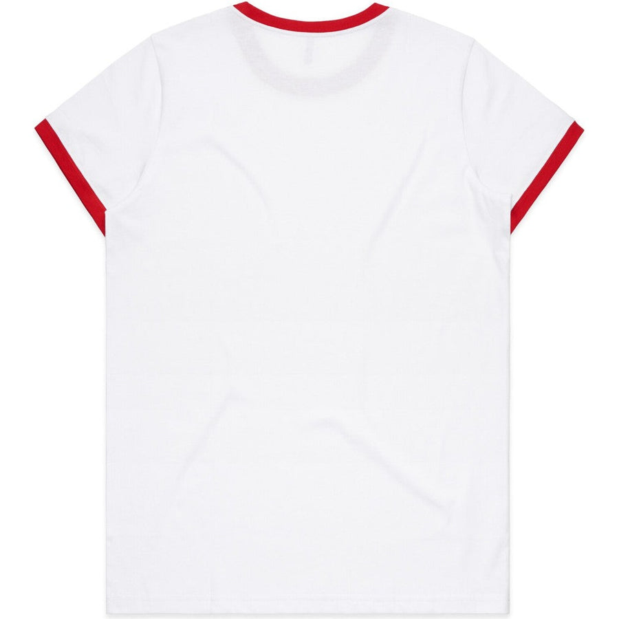 AS Colour Women's Maple Ringer Tee | 4053 (White/Red)