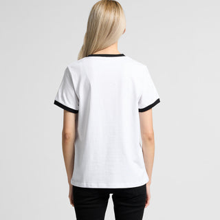AS Colour Women's Maple Ringer Tee | 4053 (White/Red)