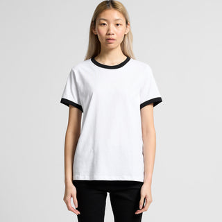 AS Colour Women's Maple Ringer Tee | 4053 (White/Black)