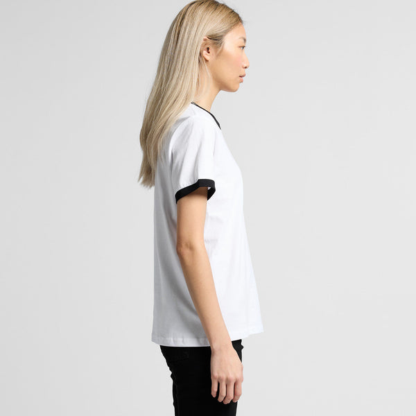 AS Colour Women's Maple Ringer Tee | 4053 (White/Black)