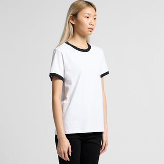 AS Colour Women's Maple Ringer Tee | 4053 (White/Navy)