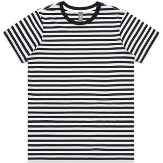 AS Colour 4037 Wo's Maple Stripe Tee - Front View | color:Black/White|view:front
