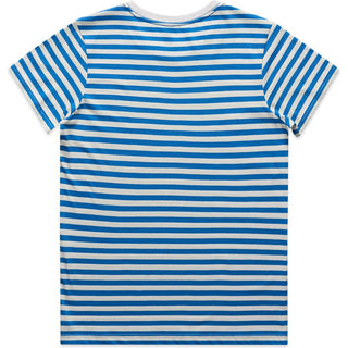 AS Colour 4037 Wo's Maple Stripe Tee - Back View | color:Natural/Mid Blue|view:back