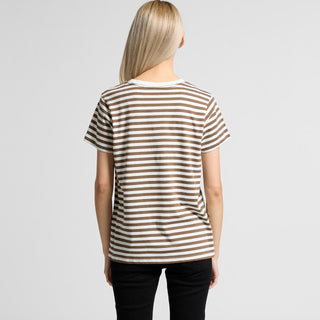 AS Colour Women's Maple Stripe Tee | 4037 (Natural/Walnut)