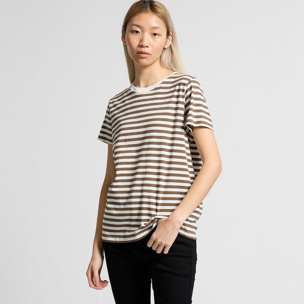 AS Colour Women's Maple Stripe Tee | 4037 (Natural/Walnut)