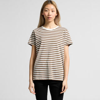AS Colour Women's Maple Stripe Tee | 4037 (Natural/Mid Blue)