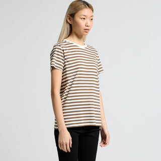 AS Colour Women's Maple Stripe Tee | 4037 (Natural/Walnut)